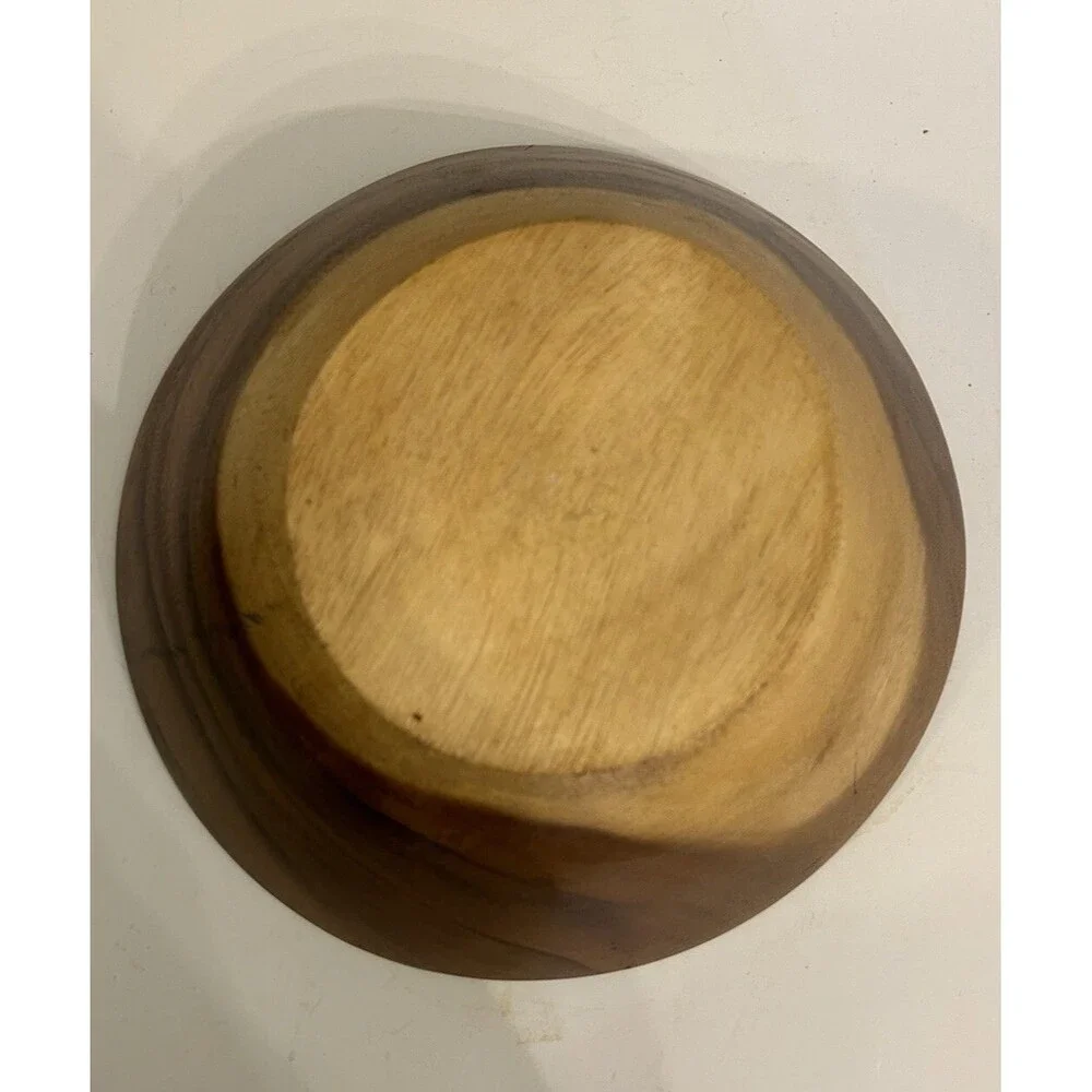 Round Wood Dough Bowl 12” x 4” Farmhouse Variegated Color